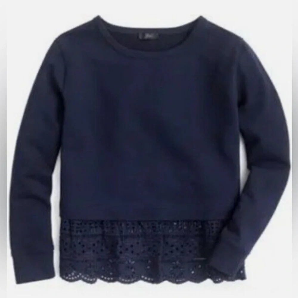 J. Crew Eyelet-hem sweatshirt